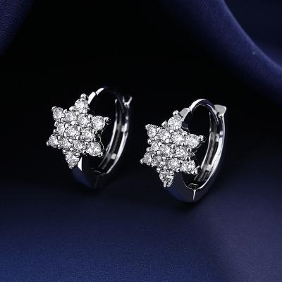 China Wholesale Trendy Fashion Earring Women CZ Star Circle Stud Earrings For Women for sale