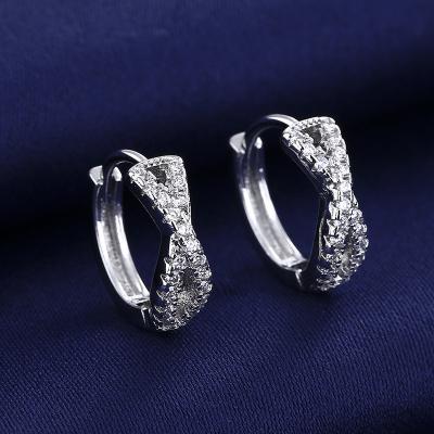 China FASHIONABLE Wholesale Promotion Fashion High Quality Rhodium Plated Jewelry Earrings With Zircon for sale