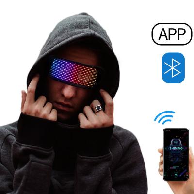 China Wireless APP Control OEM APP Controlled Programmable LED Scrolling Messasge Glasses, DIY Party Message Glasses, Message Flashing Glasses for sale