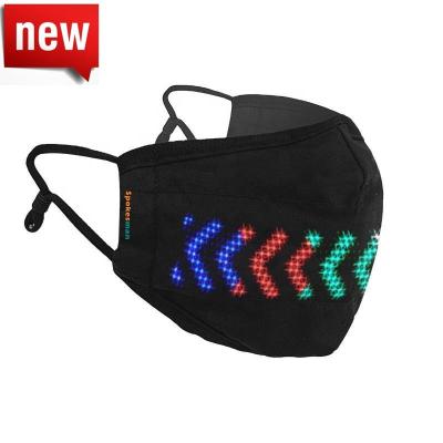 China Reusable Blutooth Cotton Light Up Facemask Scary Glittering Funny Fashionable Voice Activated Christmas LED Halloween Party Face Cover for sale