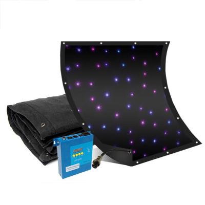 China Concert RGB LED star curtain fabric with China B1 fireoproof fabric for sale