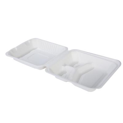 China Eco-Friendly Disposable Freshness Preservation To Put 3 Compartments Cornstarch Food Container Box For Food Packaging for sale