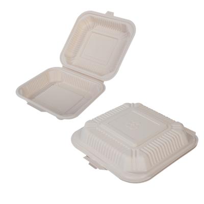 China Disposable Biodegradable Takeout Food Container Cornstarch Clamshell For Packaging for sale