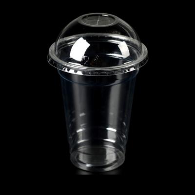 China Custom Printed 90 Mm Transparent Disposable Pet Plastic Cup Eco - Friendly With Lid for sale