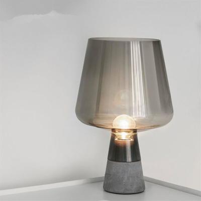 China Room Decoration Modern European Style Indoor Cement With Glass Cover Table Lamp For Decorating Rooms for sale