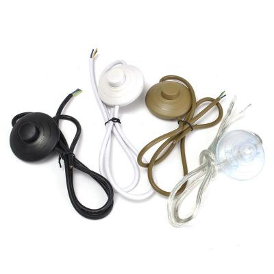 China Hot Sales CE VDE UL Lamp Kit Lamp Rope Clear Lamp Switch Back White Brown Foot Switch For Lamp With Wire for sale