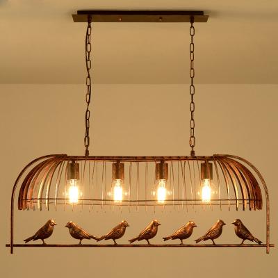 China Unique Modern Industrial Black Metal Art Pendant Light Shade of Birdcage Modern Vintage Lamp for Bar Cafe for sale