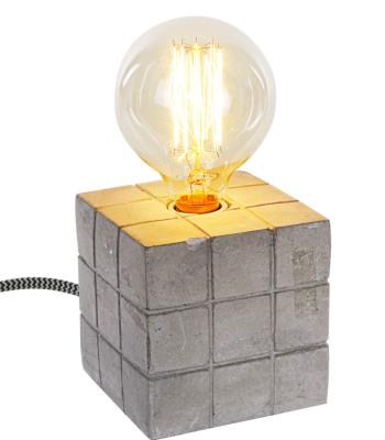 China New Modern Concrete Material And Cement Gray Color Table Lamp Shape For Indoor Decor for sale