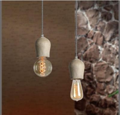 China Basic Modern Home Decor Supplier Unique Chinese Art Dining Room Pendant Light E27 Indoor Fancy Cement Concrete Lamp for sale