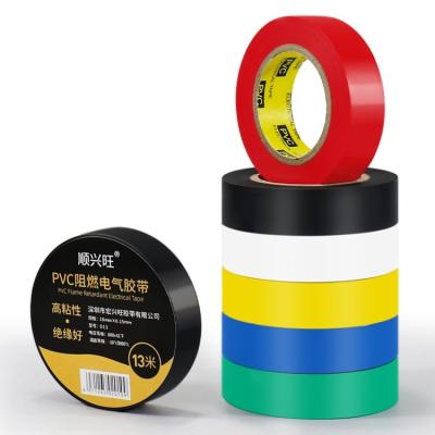 China Premium Quality PVC 13m Electrical PVC Tape Insulation Flame Retardant Black Electrical Self Adhesive Tape for sale