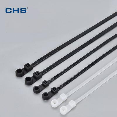 China High Quality Design CHS 3.6*100mm Cable Ties 145mm With Unfoldable And Self-locking Nylon Cable Ties With Screw Holes for sale