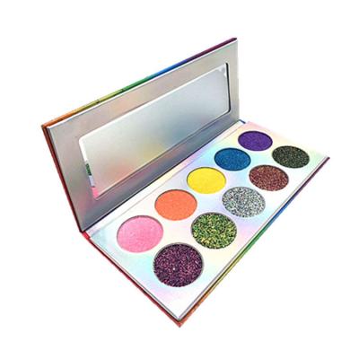 China LOGO Cruelty Free High Pigment Glitter 10 Color Eyeshadow DIY Palette Waterproof Vegan Eyeshadow Palette Waterproof Custom for sale