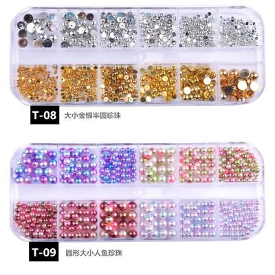 China Nail Salon Supplies ABS Plastic Mermaid Beads Glitter Sequins Metal Charms Crystal Rhinestones Mix Nail Art Decoration for sale