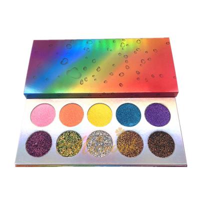 China Wholesale Waterproof 10 Colors Glitter Christmas Eyeshadow Palette Shimmer Eyeshadow Dye Eyeshadow Palette for sale