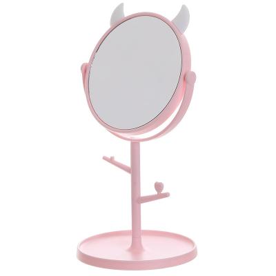 China Custom Round Mirror For Desk Cute Design Makeup Mirror With Stand For Desk Mirror for sale