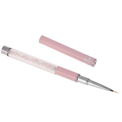 China 1pc Nail Art Brush Pen Rhinestone Diamond Acrylic Metal Handle Carving Liquid Powder Gel Salon Coating Nail Brush With Cap for sale