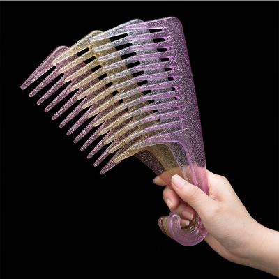 China Fashion Plastic Hair Comb V Type Hair Straightener Comb DIY Salon Haircut Hairdressing Styling Tool Combs Anti-static Brush for sale