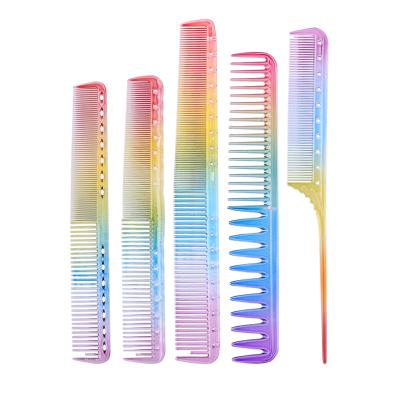 China Home Anti-static Colorful Hair Comb 1PC Rainbow Double Head Tangled Comb Hair Styling Tool Salon Barber Hairdressing Tools Comb for sale