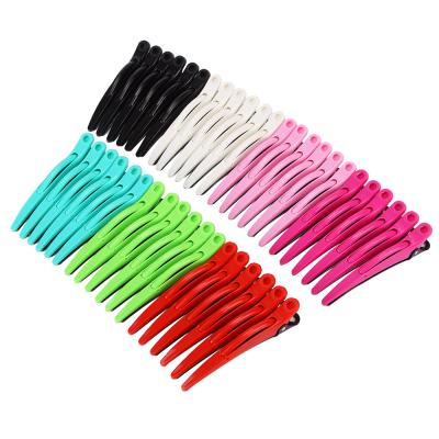 China Professional Salon Hairpins Resin Hairdressing Fork DIY Alligator Hair Clip Black Plastic Simple Hair Care Styling Tools LD for sale