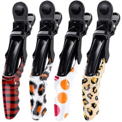 China New Salon Hairpin HAICAR 1Pcs Leopard Pattern Beak Hair Clips Crocodile Plastic Alligator Clasps Twisted Claw Salon Hair Clip for sale