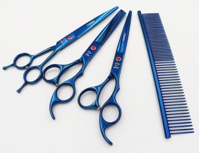 China Cutting Shear Professional Dog Grooming Coated Titanium Scissors Suit Cutting&Curved&Thinning Shears for sale