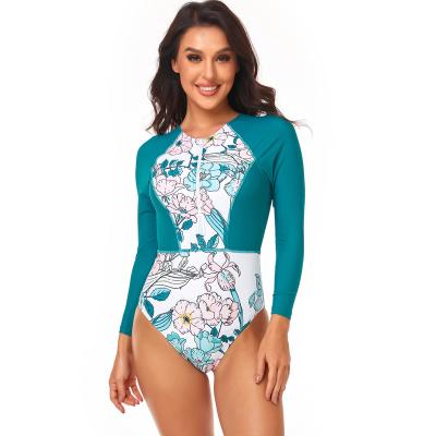 China Plus Size Chunky Fabric Top Non-See Through Crochet Swimwear Custom Long Sleeve One Piece Swimsuit Plus Size For Women for sale