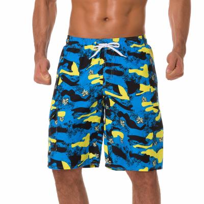 China Custom Made 100% Plus Size 3D Designer Logo Printed Polyester Beach Wear Shorts Wholesale Loose Mens Swimming Trunks With Pocket for sale