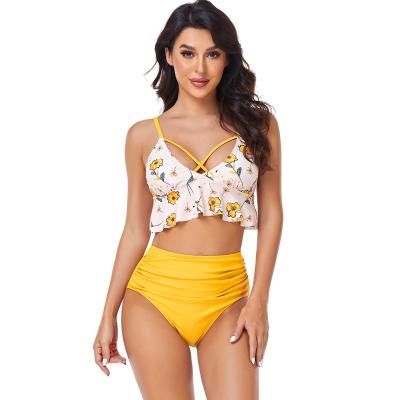 China Plus Size Women's Swimming Suit Bikini Swimwear Women's Sexy Open Beach Wear Top 2 Pieces Bikini Swimwear for sale