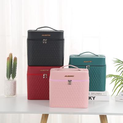 China New Fashion Style Design Durable Classic Ladies Satin Women's Cosmetic Bag Make Up With Handle for sale