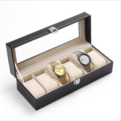 China Newest Style Hand Paint Factory Outlet Style Low MOQ Classic Design PU Watch Storage Box Leather Watch Display Case for sale