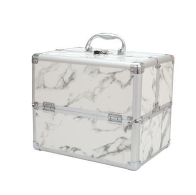 China Wholesale Durable Aluminum Hard Cosmetic Vanity Box Portable Travel Makeup Beauty Case for sale