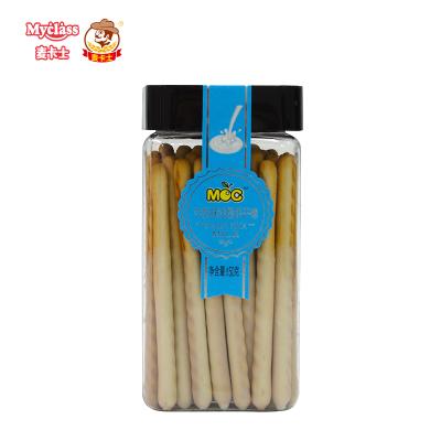 China Factory Wholesale Low-sodium Flavor Cookie Custom Milk Cookie 150g Stick Coated With Milk Flavor In Jar for sale