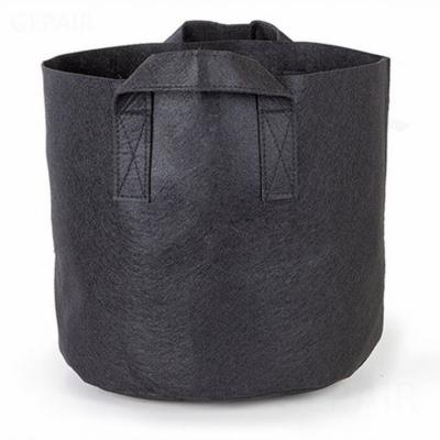 China Eco-friendly 1/3/5/7/10/15/20/25/45/60 gallon felt fabric grow pot grow bag for trees or flower for sale