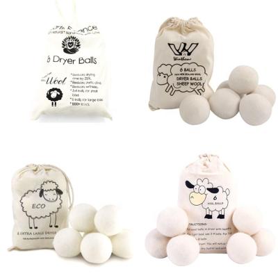 China New Trend 6 Pack New Zealand Wool Felt Ball, Organic Wool Dry Balls With High Quality for sale