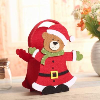 China Christamas Decoration Christmas Bear Candy Felt Sack Chocolate Christmas Sack for sale