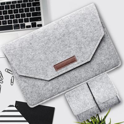 China 14 Inch 15.6inch Felt Pad Fully Protective Customized Case Felt Laptop Sleeve With Button for sale