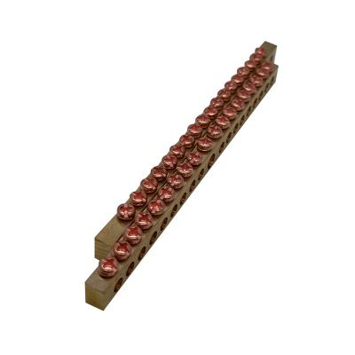 China Brass/Copper DIN Block Ground Bar Electrical Rail Terminal Screw Terminal Rail Bus Bar 08 for sale