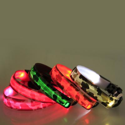 China Night Viable Luminous Camouflage Collar Dog Collar Cat and Flash Pet Collar LED Dog Small Dog Walking Safety Light Warning for sale