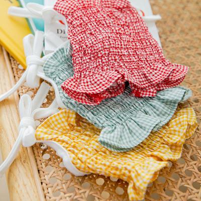 China New Viable Small And Medium Pet Puppy Cat Dog Color Lattice Suspender Skirt Vest Spring And Summer Dog Clothes for sale