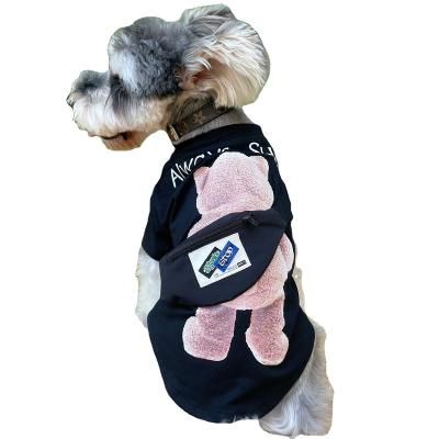 China Sustainable Pet Clothes Small And Medium Bear Dog T-shirt Backpack Thin Breathable High Fashion Dog Clothes for sale