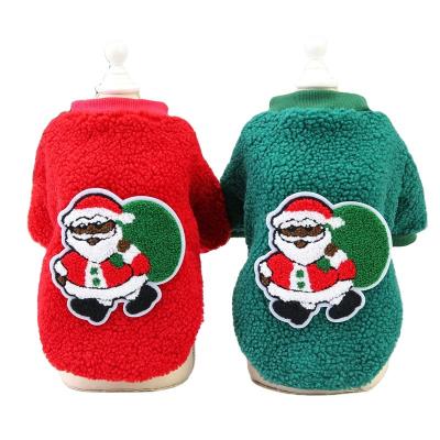 China Viable Pet Clothes Viable Christmas Tree Sweater Autumn And Winter Teddy Small Dog Winter Velvet Fashion Motto Floral Color for sale