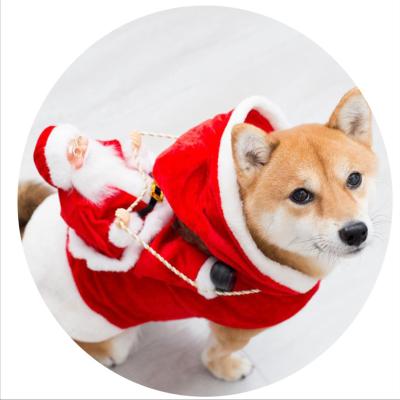 China Sustainable Pet Christmas Clothes Santa Claus Riding Clothes Deer Riding Clothes Disguise Dogs Fashion Floral Red Motto TM-16 Sustainable for sale