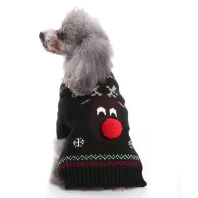 China Sustainable Pet Christmas Sweater Knitted High Collar Pet Clothes Shear Dogs Fashion Motto Floral Sustainable Coats & Jackets NC; FUJ for sale