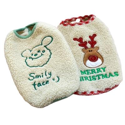 China Pet Clothing Spring and Autumn Winter Lamb Small Christmas Back Heart Dog Vest for sale