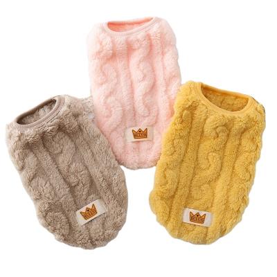 China New viable pet clothes in autumn and winter double-sided dog cotton velvet vest teddy bear clothing warm coat vest for sale