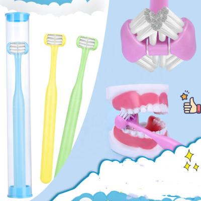 China 2021 Hot Sale New Arrival Three Sided Battery Toothbrush Novelty Toothbrush Baby Toothbrush for sale