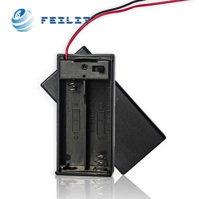 China High quality ABS 2 x AA battery holder with switch, 3V AA battery holder housing with wire leads and on/off switch for sale