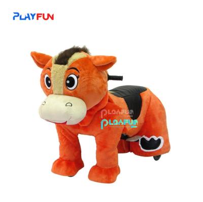 China Children's stuffed animal walking battery cycling coin-operated animal play equipment for sale