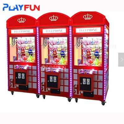 China Coin operated indoor kids toy plush wooden crane game arcade claw machine Telephone Prize machine for sale