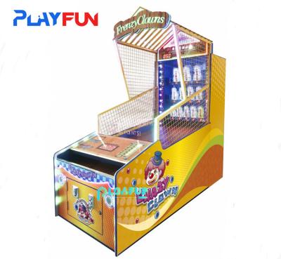 China Clown frenzy foam ball hit throw down the clown alley coin-op bill operated  kids-parent arcade  ticket machine game for sale